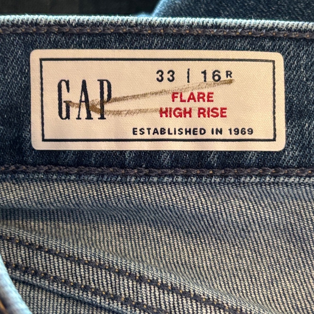 GAP Jeans Flare High Rise Size 33 16 - Picture 4 of 5